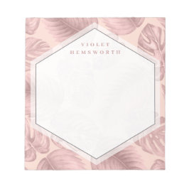 Bloc De Notas Geométrico tropical rosado