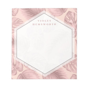 Bloc De Notas Geométrico tropical rosado