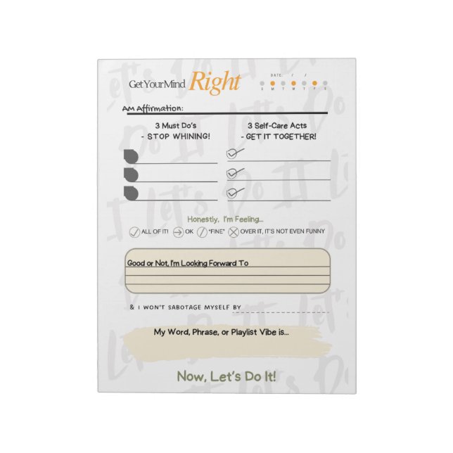 Bloc De Notas Get Your Mind RIGHT – 5-Minute Journal Notepad (Lado Izquierdo)