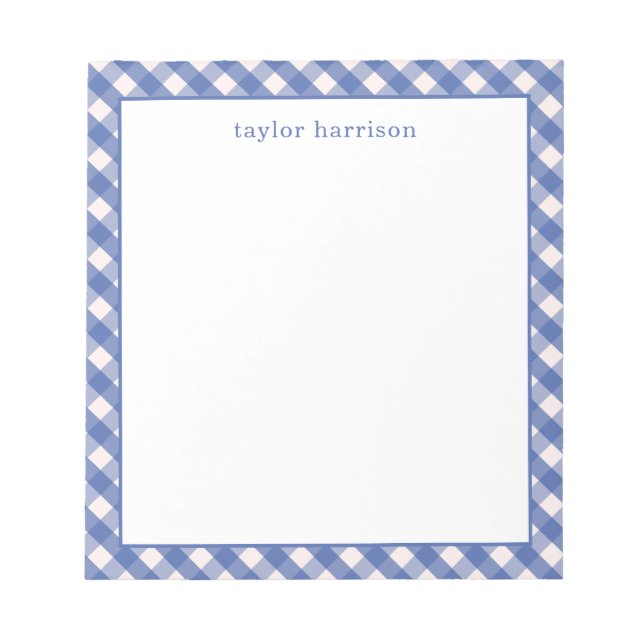 Bloc De Notas Gingham Brillante Personalizado (Frente)