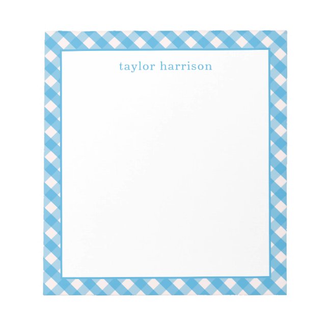 Bloc De Notas Gingham Brillante Personalizado (Frente)
