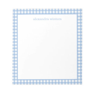 Bloc De Notas Gingham Personalizado
