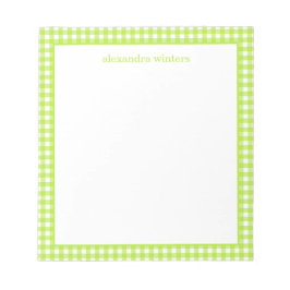 Bloc De Notas Gingham Personalized Notepad