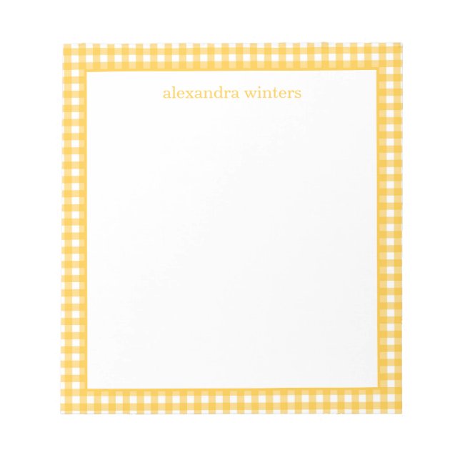 Bloc De Notas Gingham Personalized Notepad (Frente)
