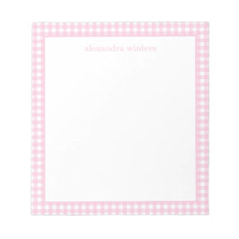 Bloc De Notas Gingham Personalized Notepad