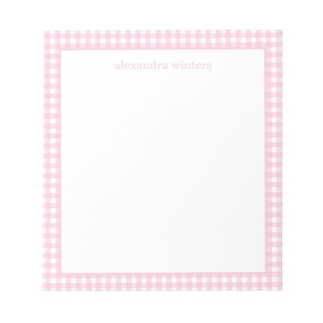 Bloc De Notas Gingham Personalized Notepad (Frente)