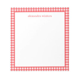 Bloc De Notas Gingham Personalized Notepad