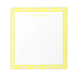 Bloc De Notas Gingham Personalized Notepad