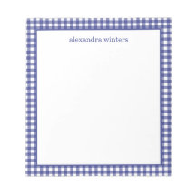Gingham Personalized Notepad