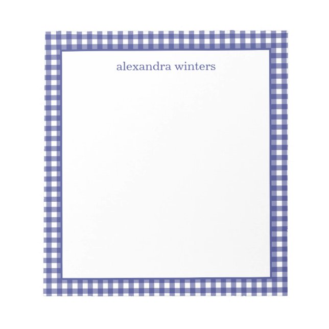 Bloc De Notas Gingham Personalized Notepad (Frente)