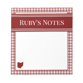 Bloc De Notas Gingham Rojo de Ohio