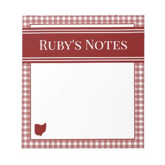 Bloc De Notas Gingham Rojo de Ohio