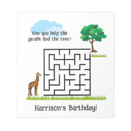 Bloc De Notas Giraffe de ayuda, notas del rompecabezas del laber