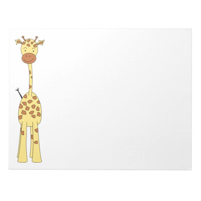 Bloc De Notas Giraffe de Cute Alto. Personalizado Animal. (Frente)