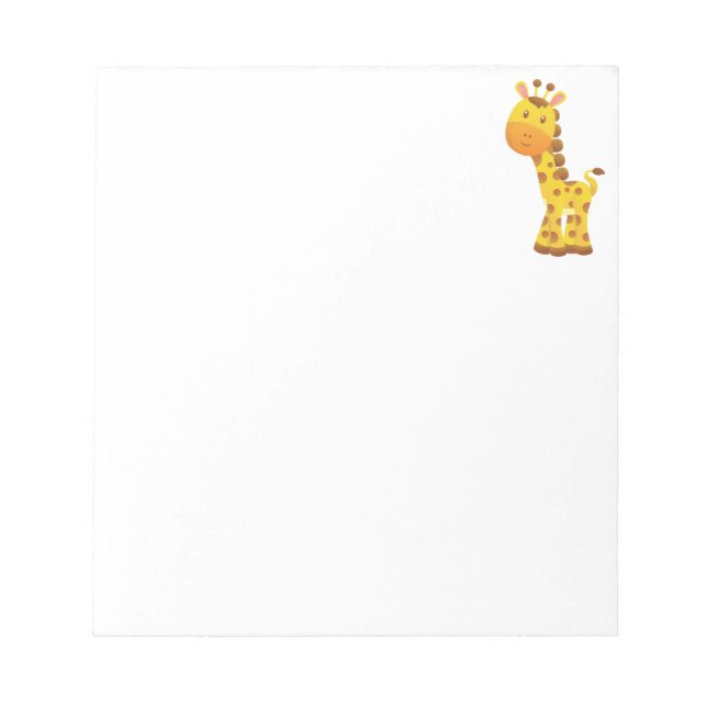 Bloc De Notas Giraffe Personalizado con estilo sonriente (Frente)