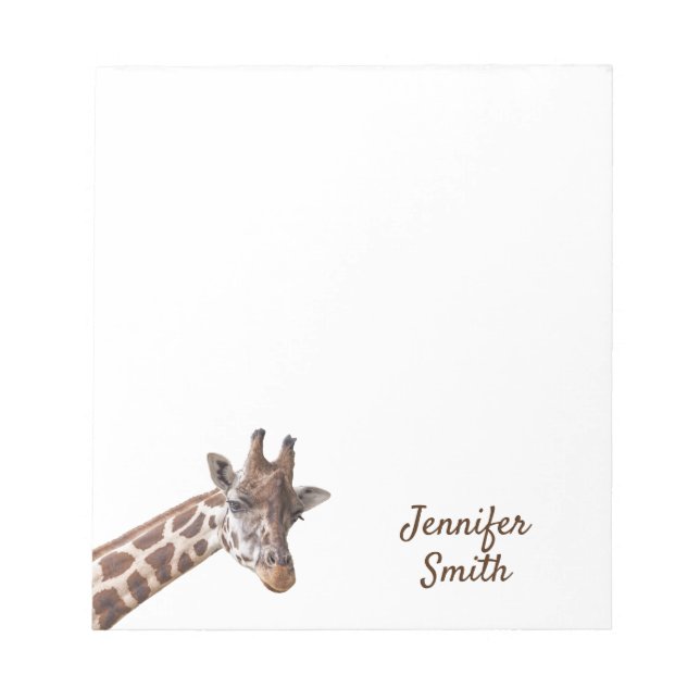 Bloc De Notas Giraffe Safari nombre personalizado (Frente)