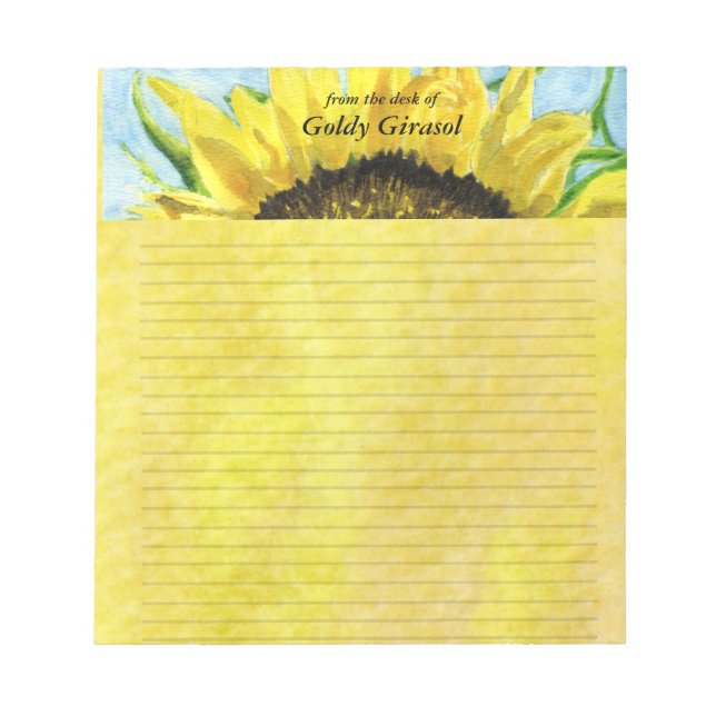 Bloc De Notas Girasol 4 Acuarela (Frente)