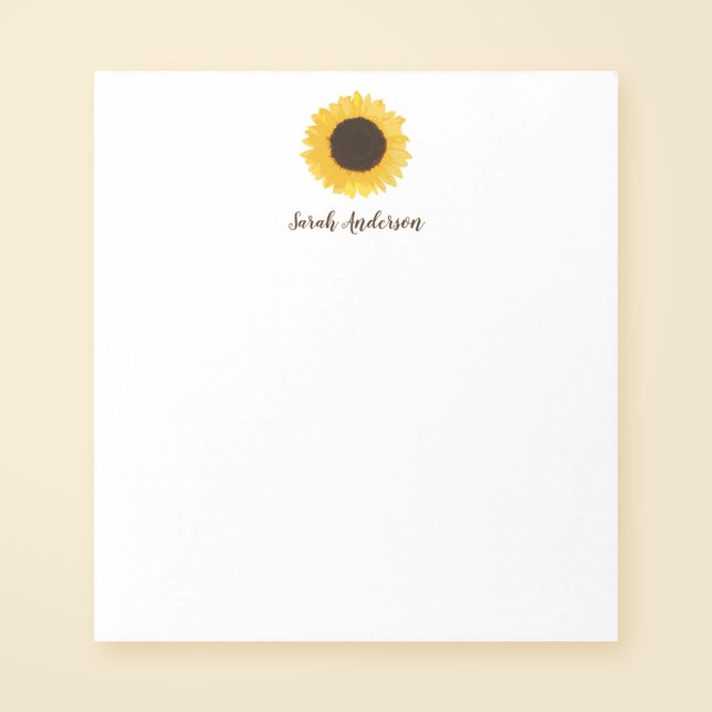 Bloc De Notas Girasol amarillo personalizado (Subido por el creador)