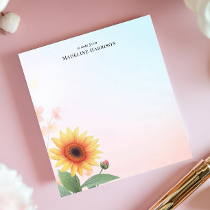 Bloc De Notas Girasol Elegante Personalizado