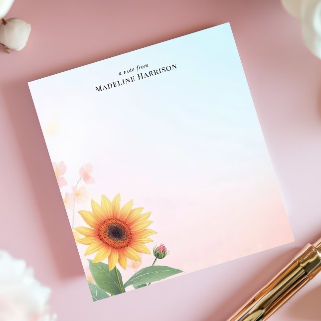 Bloc De Notas Girasol Elegante Personalizado (Subido por el creador)