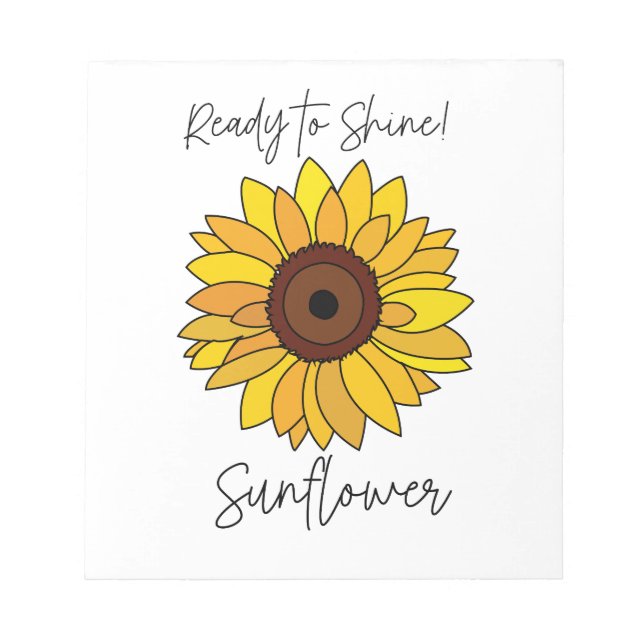 Bloc De Notas Girasol Listo Para Brillar Girasol (Frente)