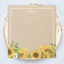 Girasoles rusos en Kraft Notepad