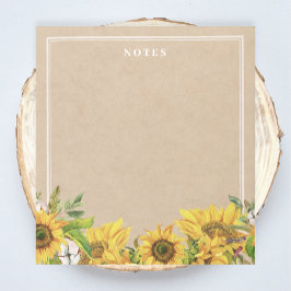 Bloc De Notas Girasoles rusos en Kraft Notepad