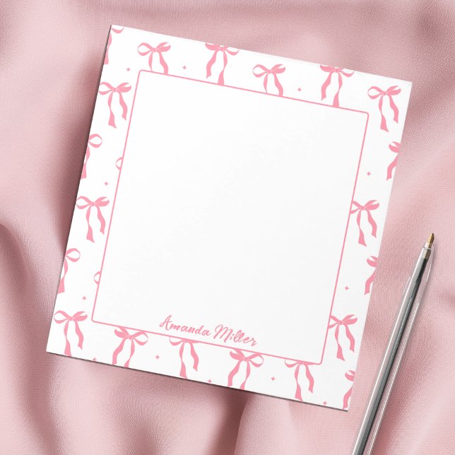 Bloc De Notas Girly Coquette  Aesthetic Pink Bow Monogram (Subido por el creador)