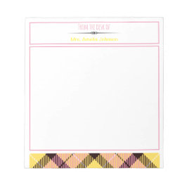 Bloc De Notas Girly Del Escritorio Del Personalizado Script Nomb