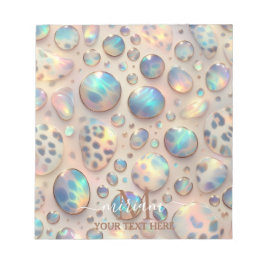 Bloc De Notas Girly Trendy Opal Leopard Print Monogram