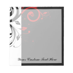 Bloc De Notas Giro negro rojo inverso personalizado