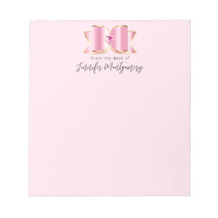 Bloc De Notas Glam Bow rosa con piedra angular