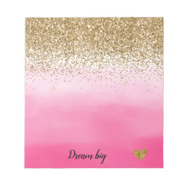 Bloc De Notas Glam Glitzy Dorado Purpurina de parkle color rosa