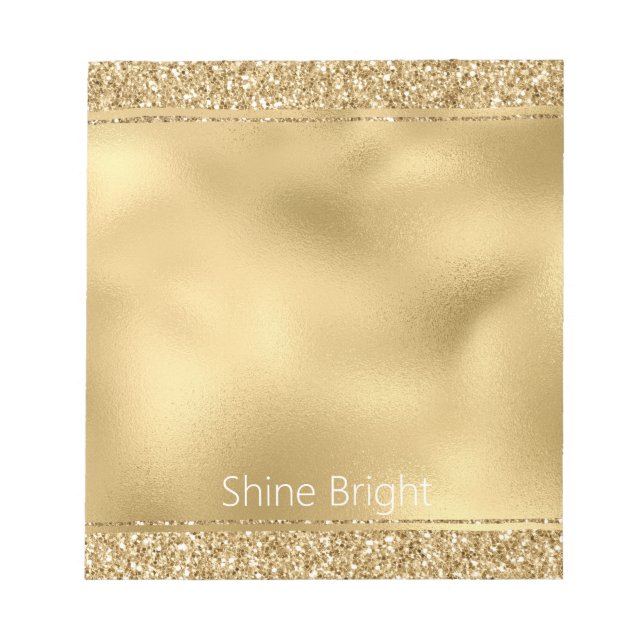 Bloc De Notas Glam Gold Glitzy Purpurina (Frente)