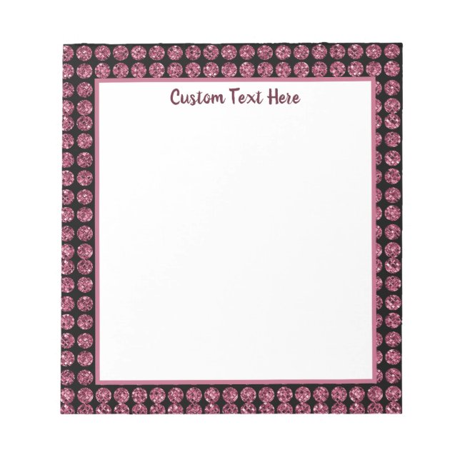 Bloc De Notas Glam Hot Pink Diamond Gems Sparkle (Frente)