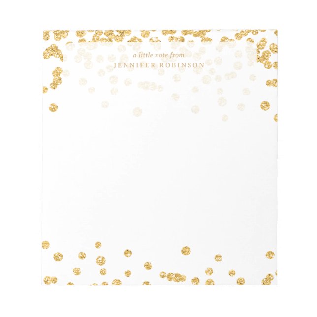Bloc De Notas Glitter Chic Glam Confeti Falso con Nombre  (Frente)