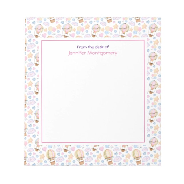 Bloc De Notas Globo de aire caliente Modelo acuático sinusal (Frente)