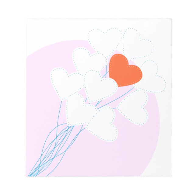 Bloc De Notas Globos del corazón (Frente)