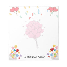 Bloc De Notas Globos del corazón rojo Bonito el día de San Valen