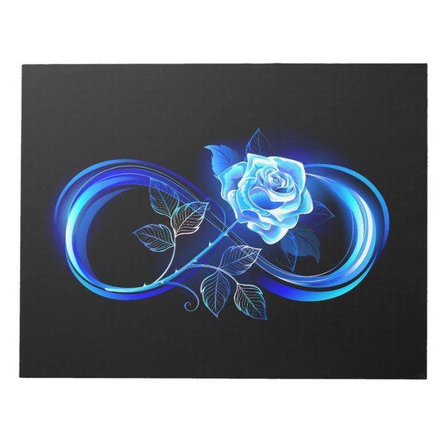 Bloc De Notas Glowing infinity with blue rose (Frente)