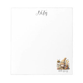 Bloc De Notas Gnome y Bee en primavera