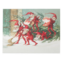 Bloc De Notas Gnomes sweeping snow with a broom