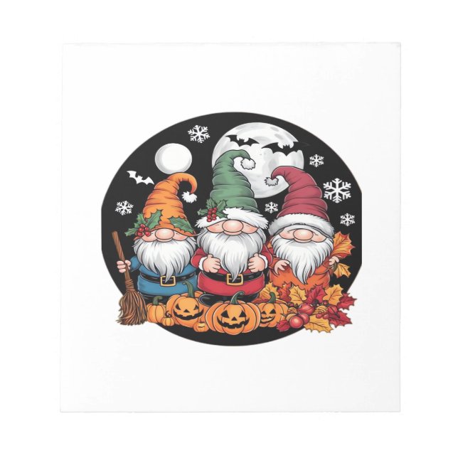 Bloc De Notas Gnomos de Halloween Navidad Día de Acción de Graci (Frente)