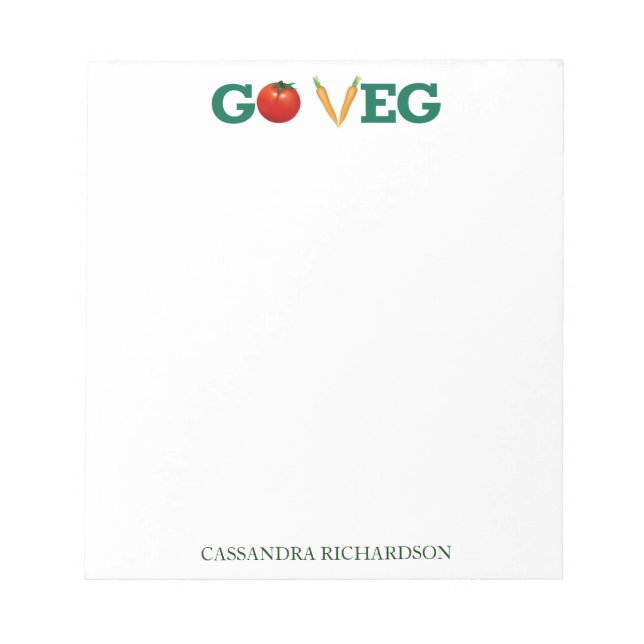 Bloc De Notas Go Veg Notepad (Frente)