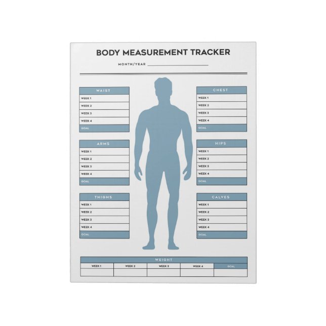Bloc De Notas Goal Body Measurements Tracker Weight Loss Fitness (Lado Izquierdo)