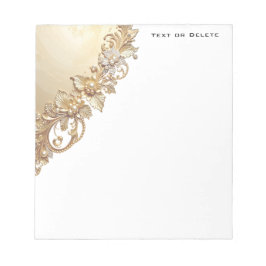 Bloc De Notas Gold Floral Embellishments Notepad