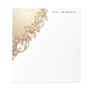 Bloc De Notas Gold Floral Embellishments Notepad