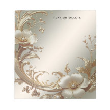Gold Floral Notepad