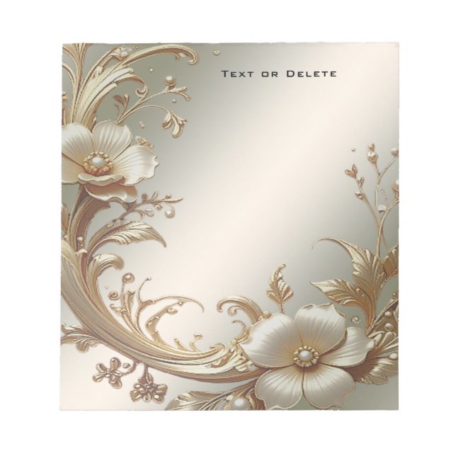 Bloc De Notas Gold Floral Notepad (Frente)