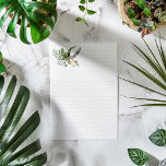 Bloc De Notas Gold leaves and white feathers lined<br><div class="desc">Gold leaves and white feathers lined Notepad

Lightly lined note paper with Gold leaves and white feathers.</div>